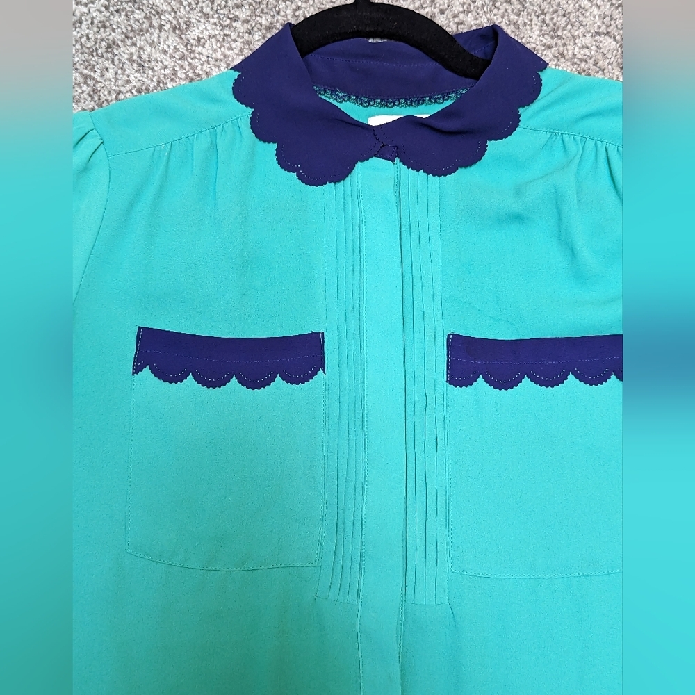 Anthropologie HD in Paris Laser Cut Scalloped Top  - Picture 5 of 5